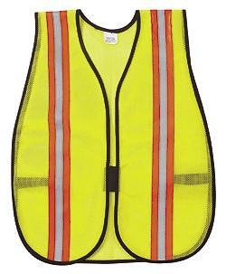 Vest, Lime, Reflective Stripes, Dozen - Vests